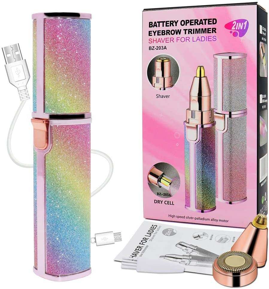 Eyebrow Trimmer | 2-in-1 Painless Brow & Facial Hair Remover – Rechargeable