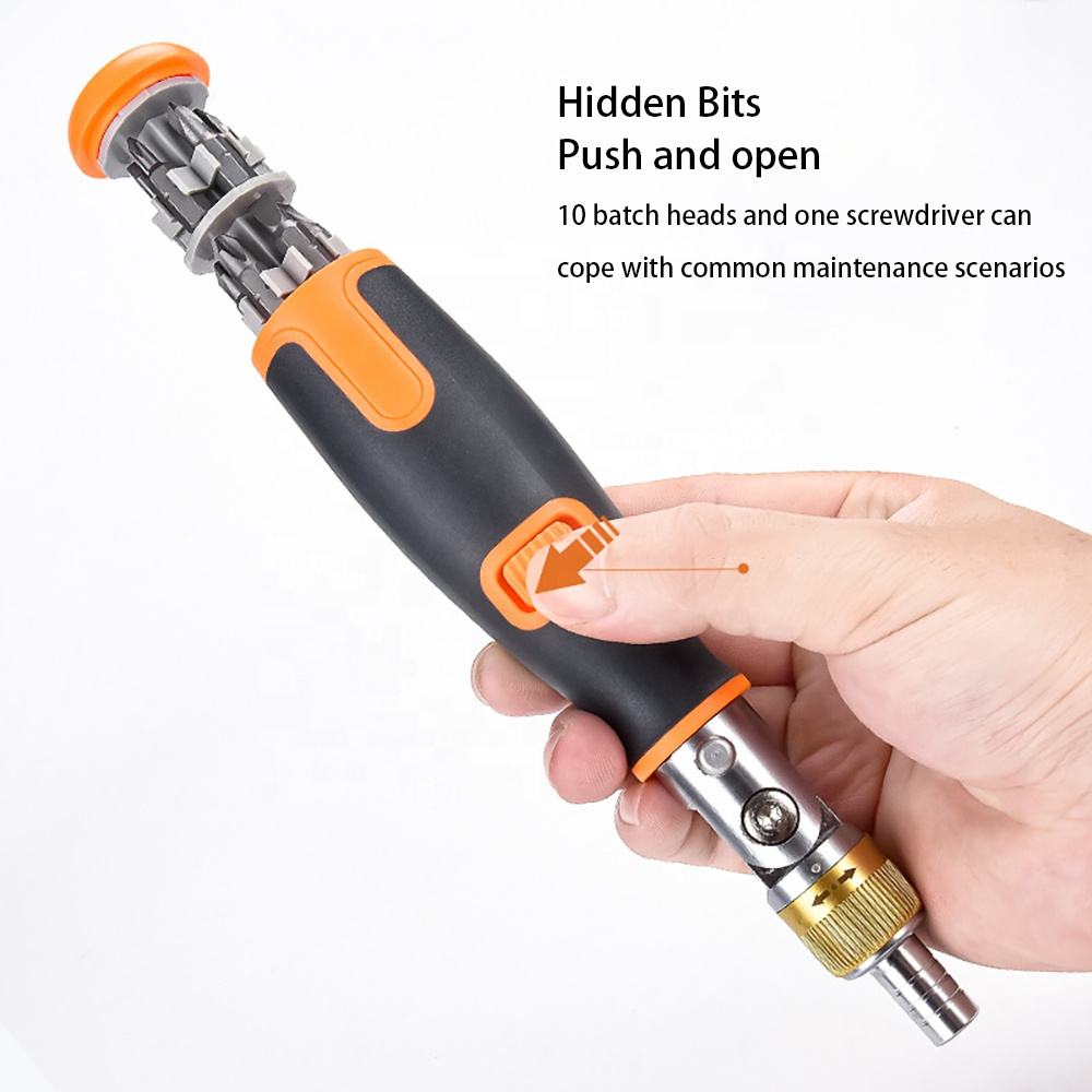 Portable 10-in-1 Multi-Angle Ratchet Screwdriver Set with Hidden Batch Head | Multi-Function Tool Kit